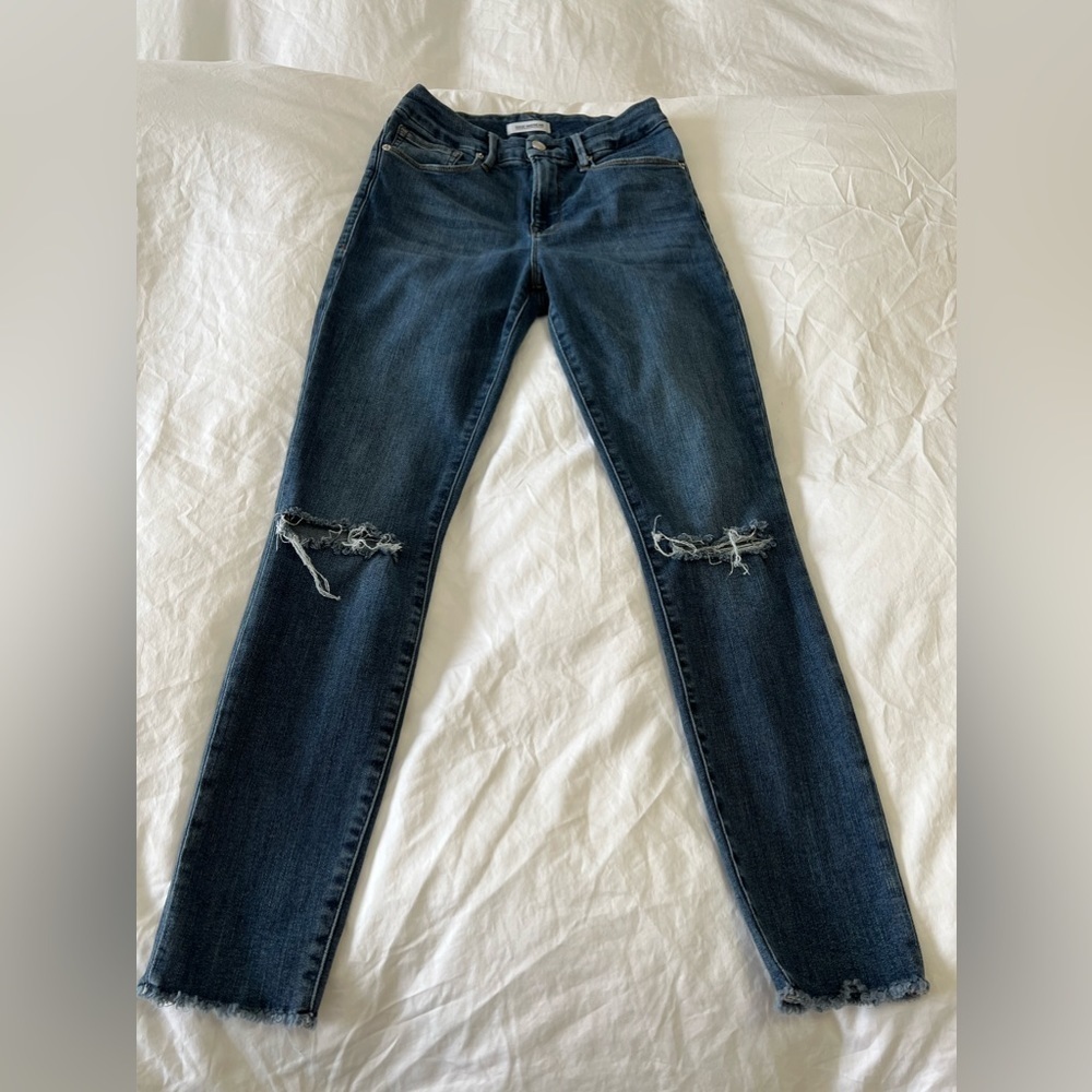 Good American Good Legs Cropped High Waist Skinny Jeans Blue Size 4/27.